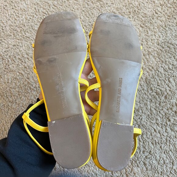 Elizabeth and James Coneflower Yellow Strappy Square Toe Sandals Size 10 - Picture 5 of 5